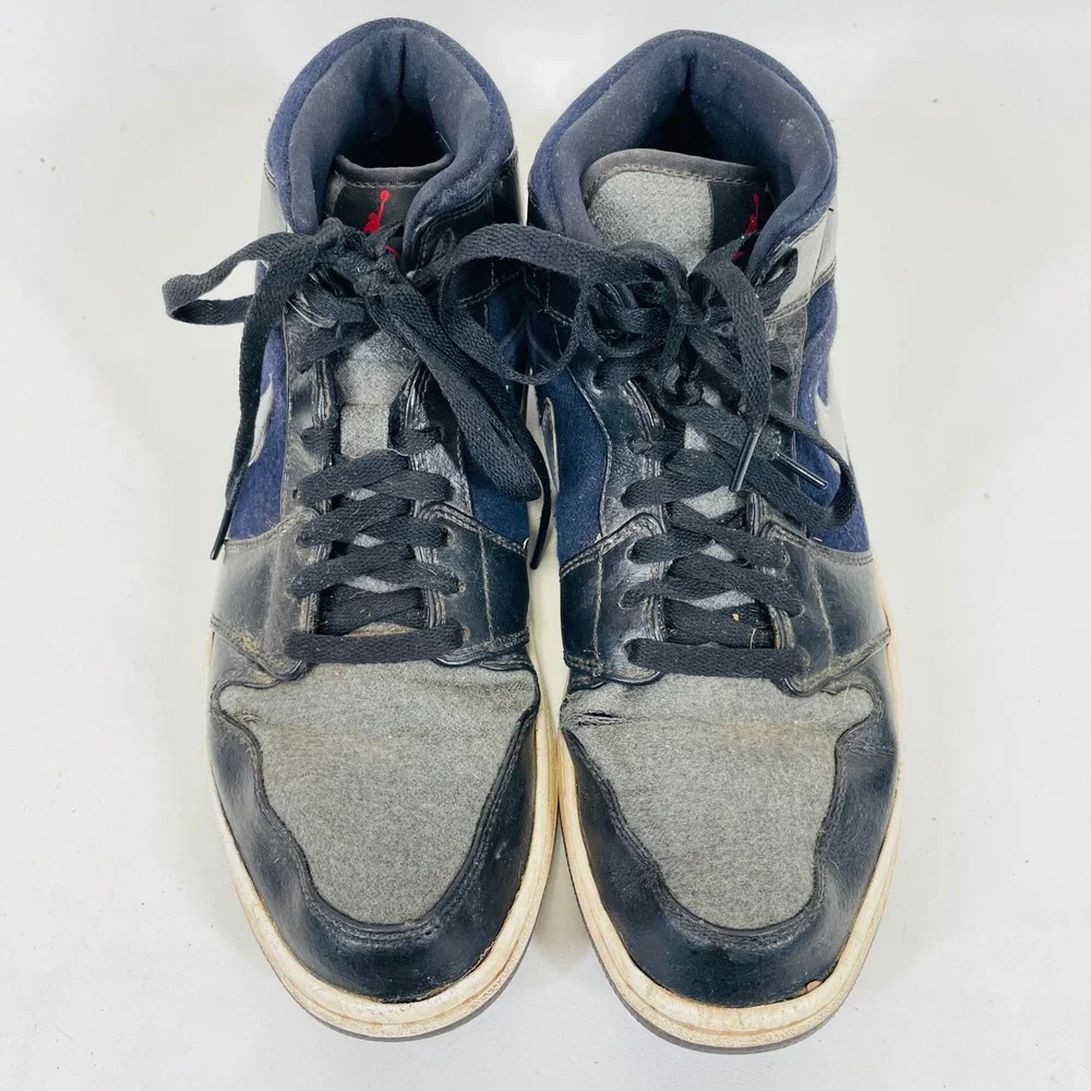 Jordan Air Jordan 1 Mid Winterized Black Dark Grey 852542-001 Mens 11.5